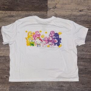 Hello Kitty White Crop Top with Colorful Characters